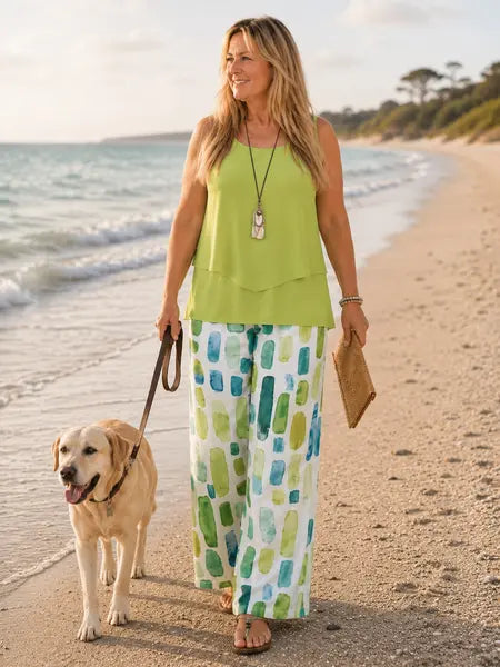 Lizzy | Tweedelig Set met Artistieke Print