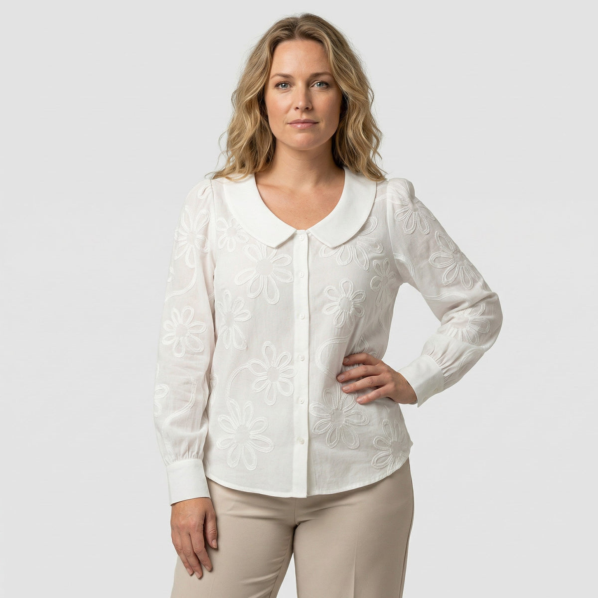 Van Straaten Claura Embroidered Elegance Blouse
