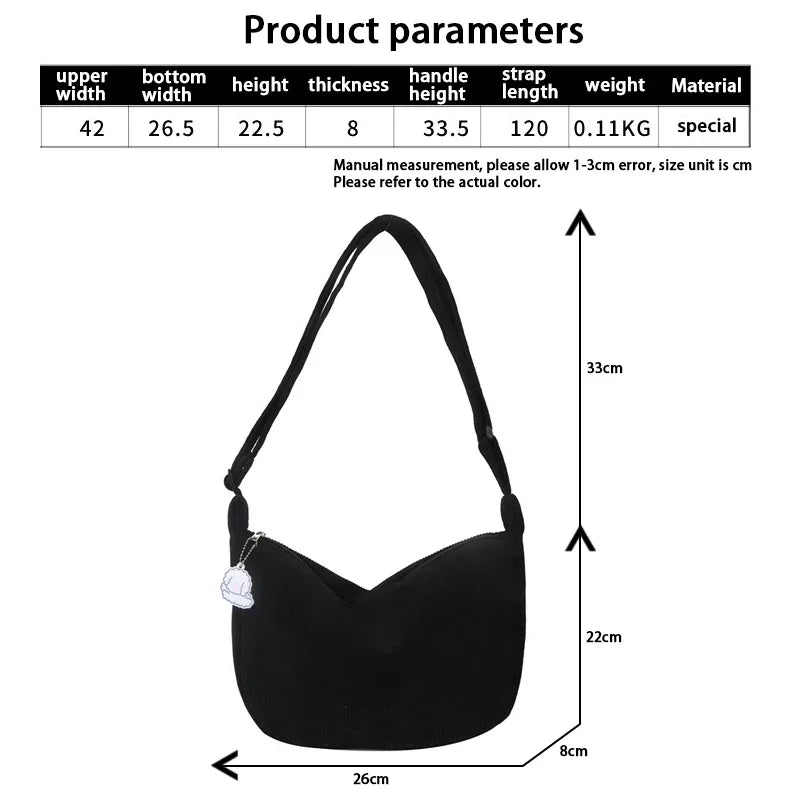 Van Straaten Velora Soft Cord Crossbody Tas