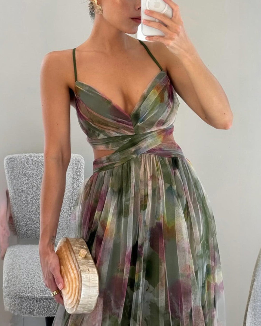 Van Straaten Roselle Luxe Maxi Jurk met Bloemenprint