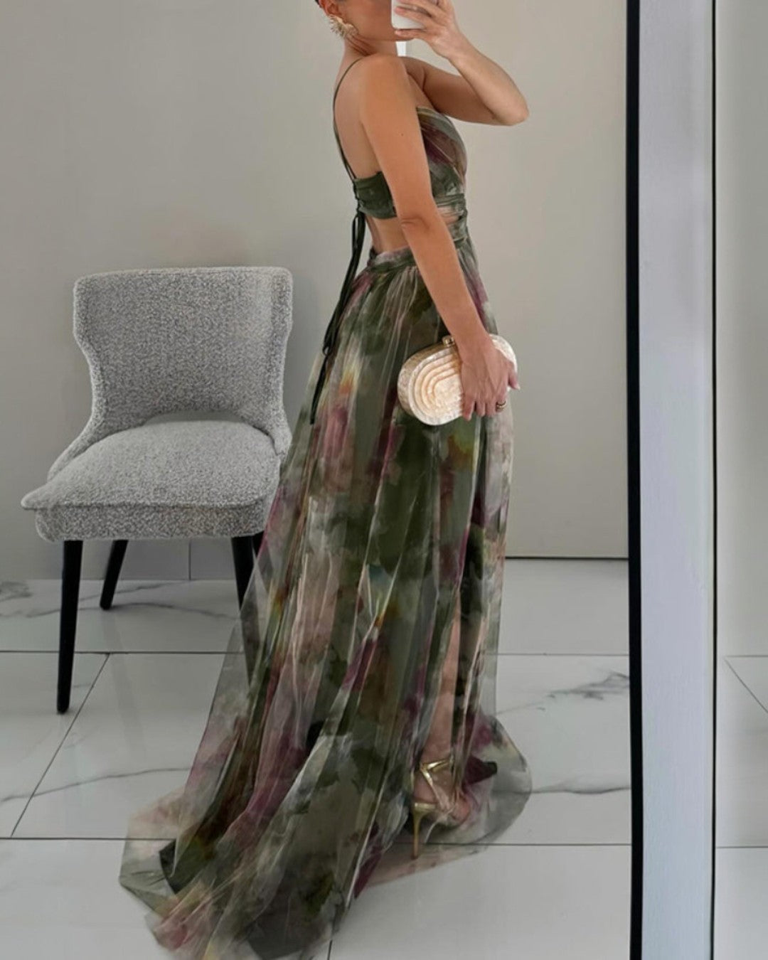 Van Straaten Roselle Luxe Maxi Jurk met Bloemenprint