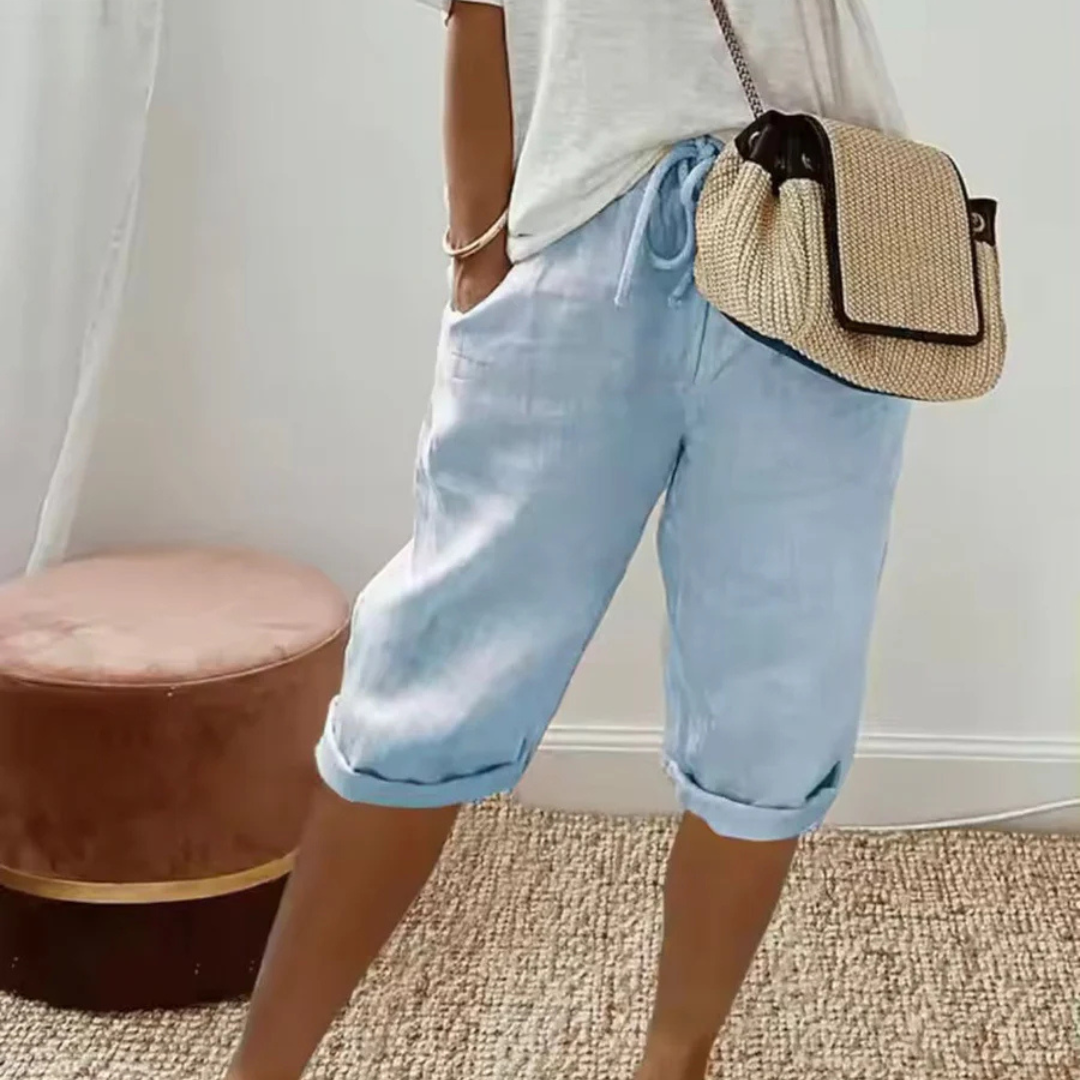 Finley - Linnen Broek met Koordtaille