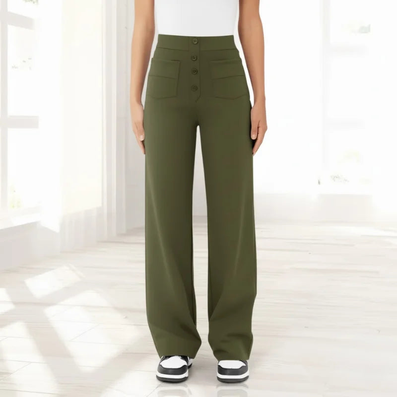 Corrie | Broek met Hoge Taille en Wijde Pijp