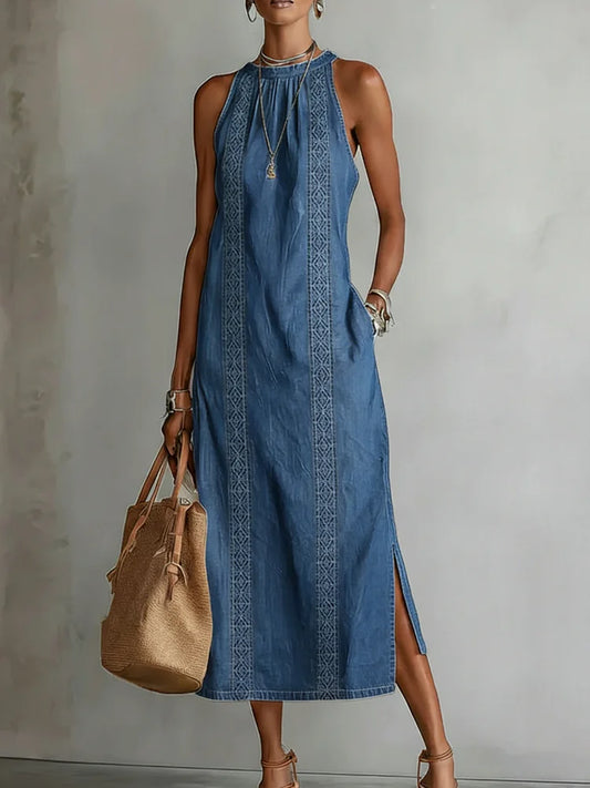 Julia | Jeansjurk met Vintage Kantdetails
