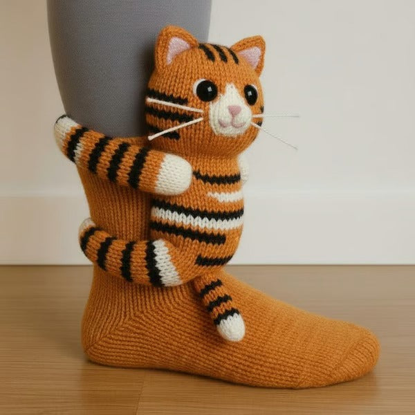 Daniela - Zachte gebreide sokken met dieren