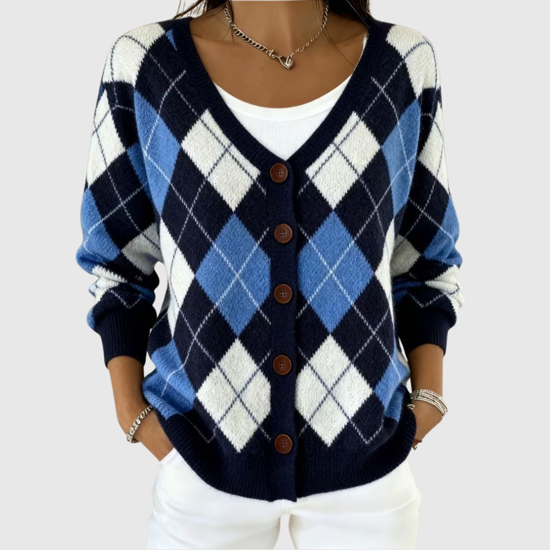Petra | Vest met Ruitpatroon