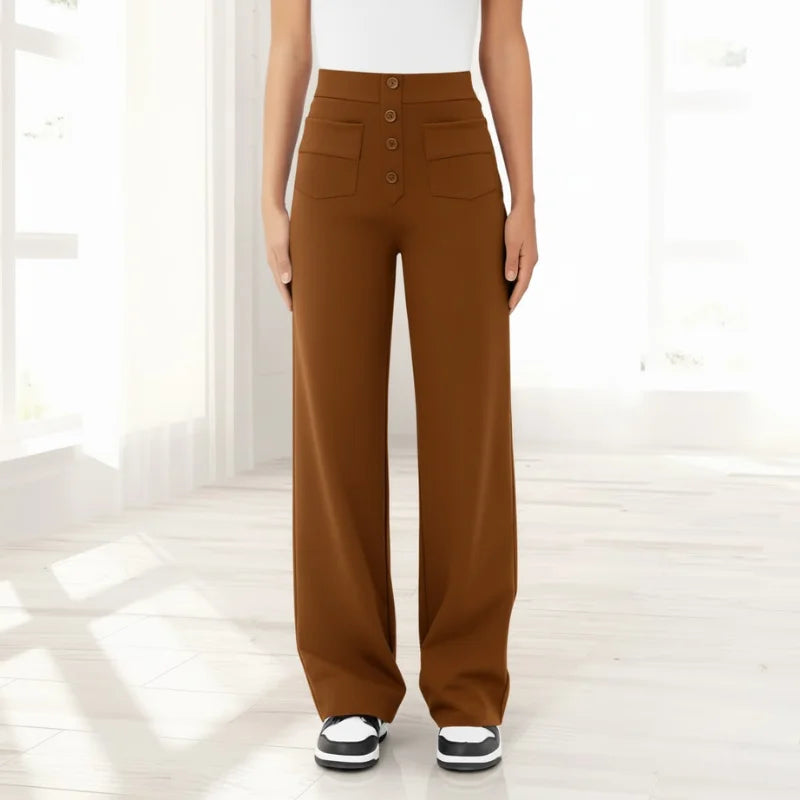 Corrie | Broek met Hoge Taille en Wijde Pijp