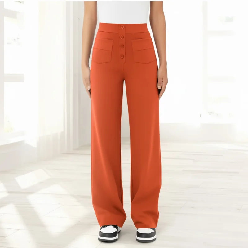 Corrie | Broek met Hoge Taille en Wijde Pijp