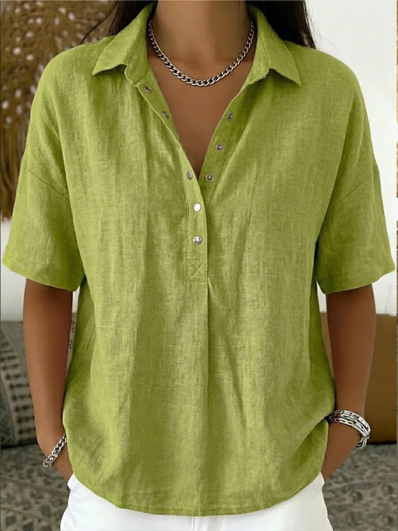 Van Straaten Elara Elegante Blouse met Kraag & Knopdetails