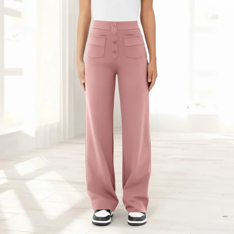 Corrie | Broek met Hoge Taille en Wijde Pijp