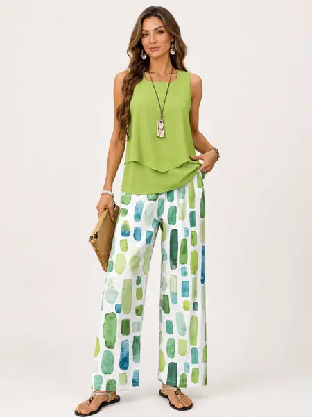 Lizzy | Tweedelig Set met Artistieke Print