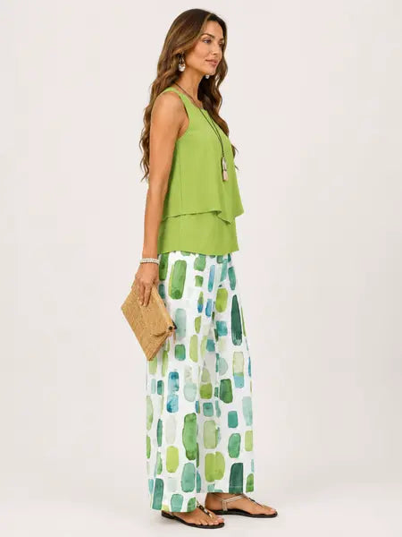 Lizzy | Tweedelig Set met Artistieke Print