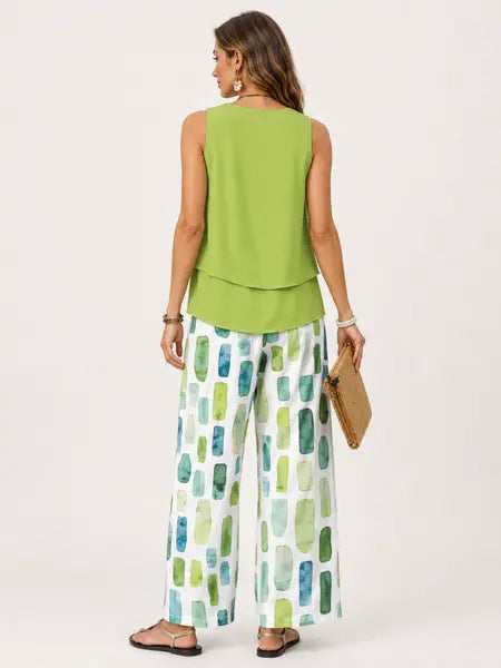 Lizzy | Tweedelig Set met Artistieke Print