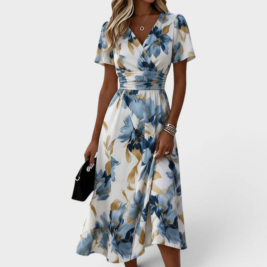 Diane | Bloemenprint Wikkel Midi Jurk