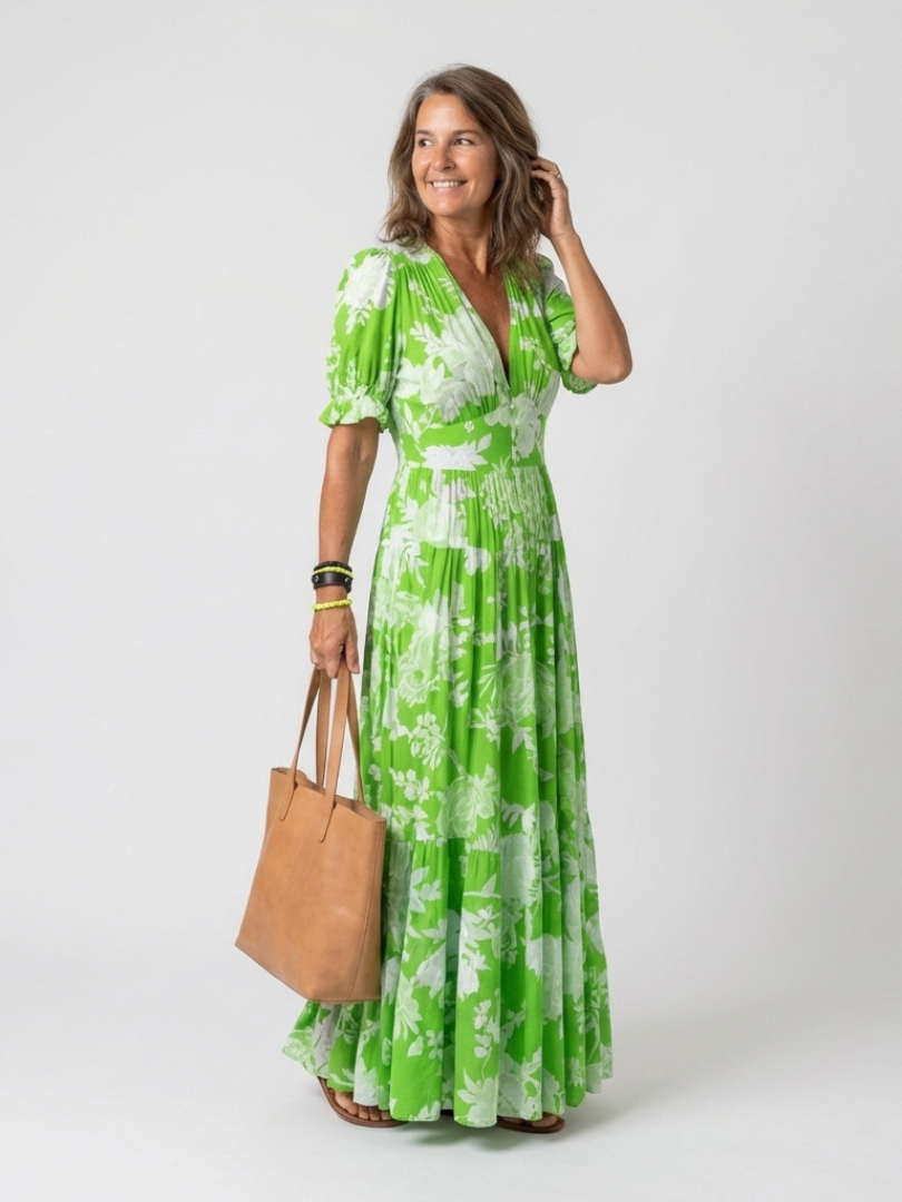 Irene | V-Hals Maxi Jurk