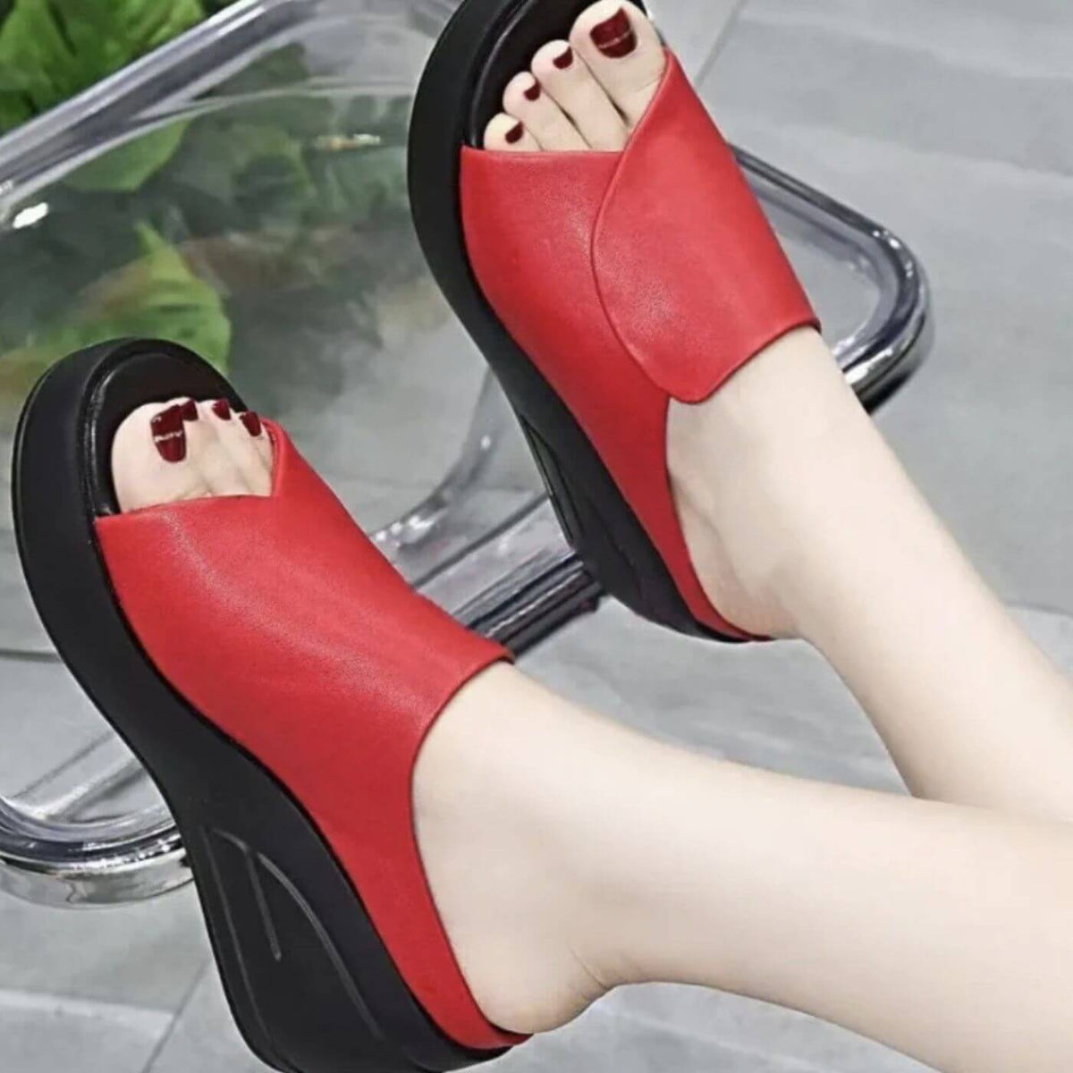 Nadia | Orthopedische Slip-on Wedge Sandalen