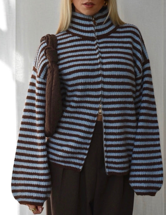 Anja | Gestreept Vest met Rits