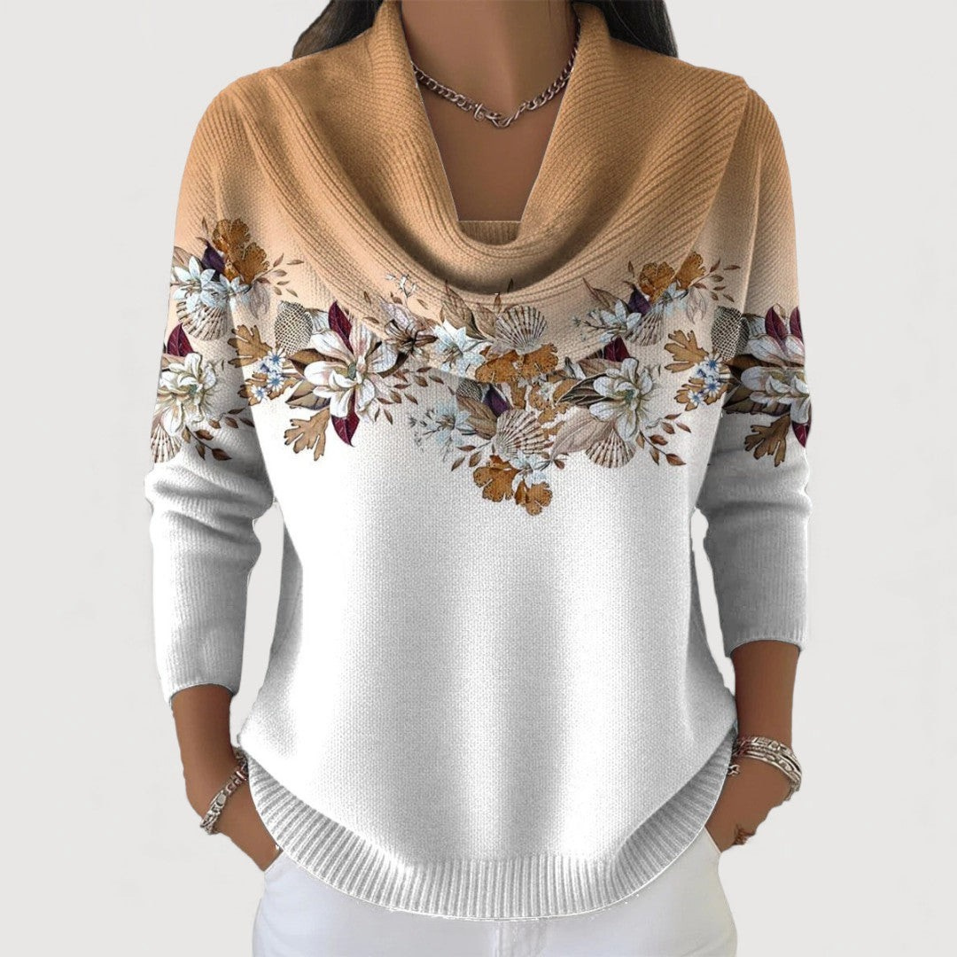 Van Straaten Florena Luxe Bloemen Trui met Zachte Halslijn