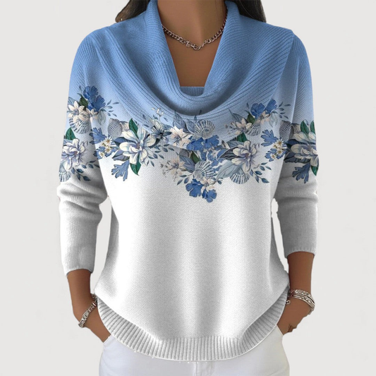 Van Straaten Florena Luxe Bloemen Trui met Zachte Halslijn