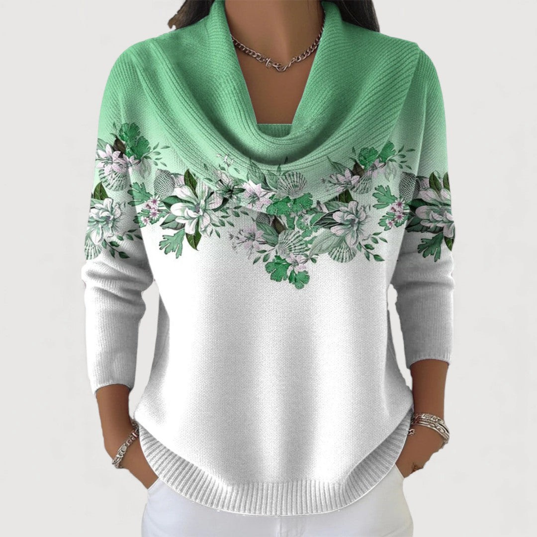 Van Straaten Florena Luxe Bloemen Trui met Zachte Halslijn