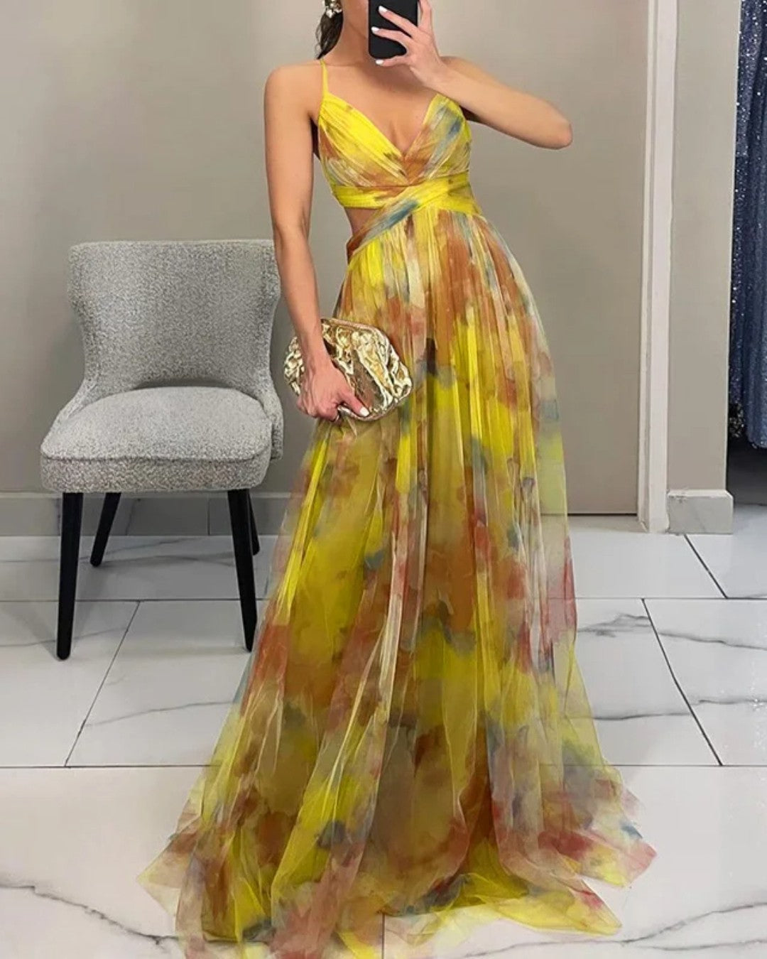 Van Straaten Roselle Luxe Maxi Jurk met Bloemenprint