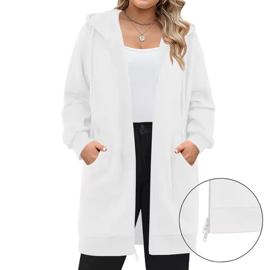 Fenna | Lang Vest met Capuchon en Rits