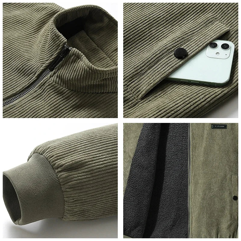 Udo - corduroy jas met fleece voering