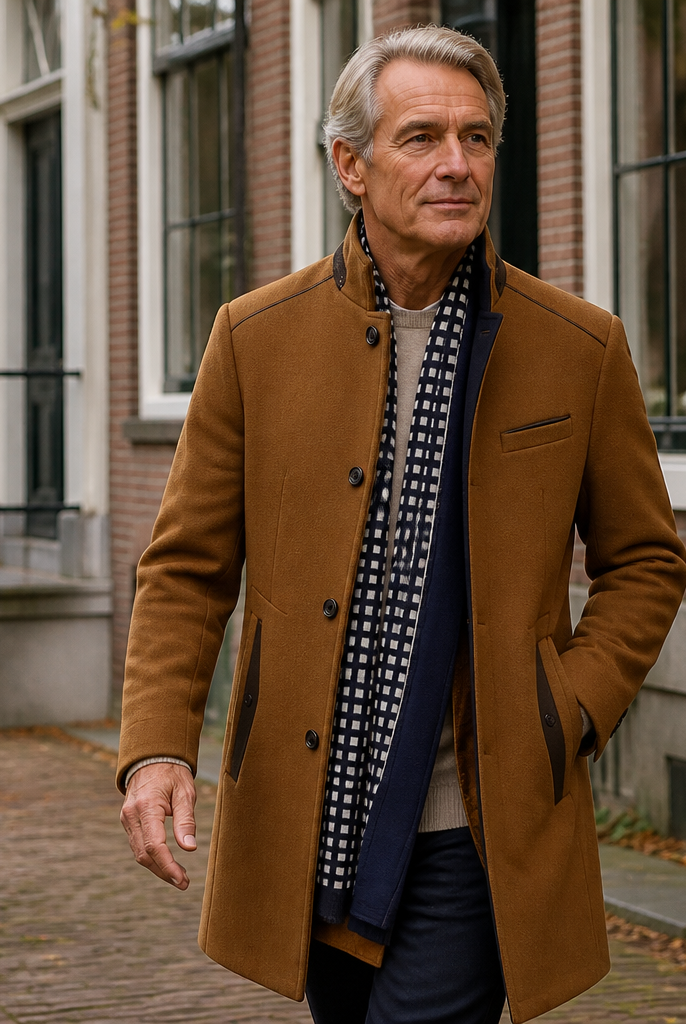 Evert | Lange Jas met Sjaalkraag