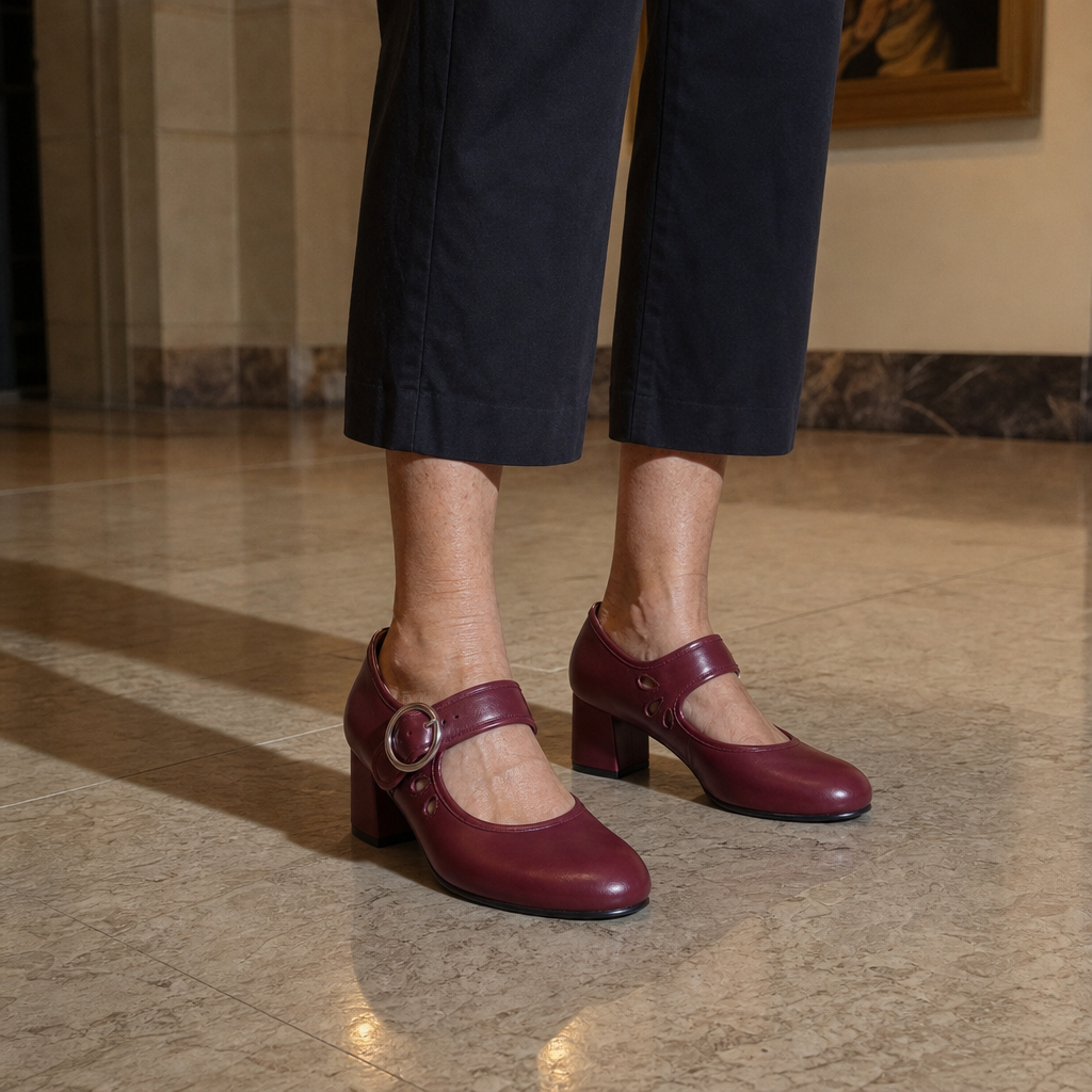 Aaltje | Schoen met Bandje en Blokhak