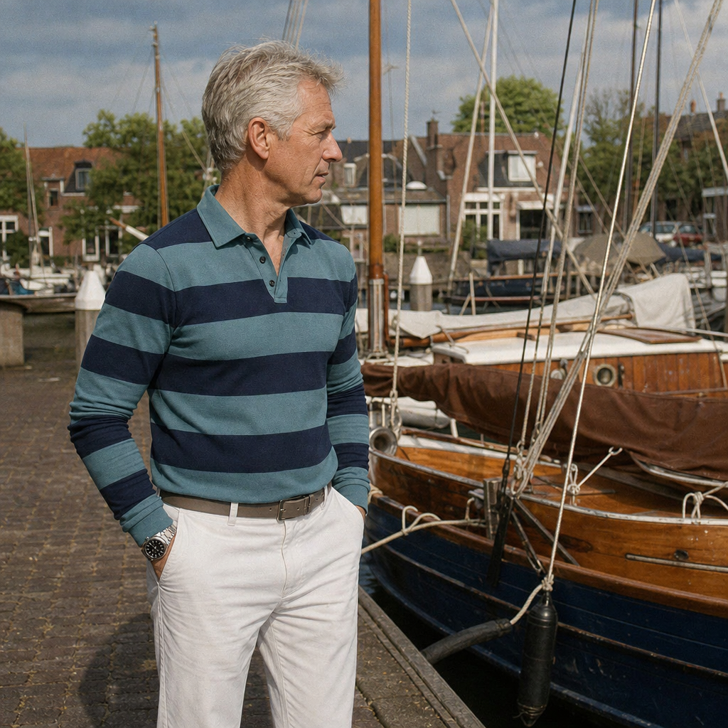 Hielke | Gestreepte Polo met Lange Mouw