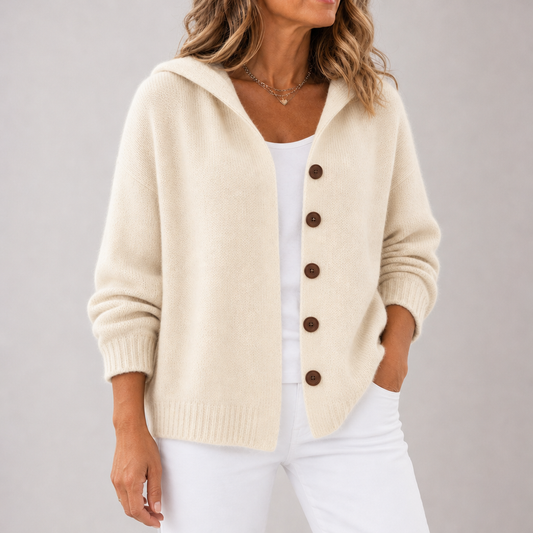 Jildou | Vest met Capuchon en Knopen