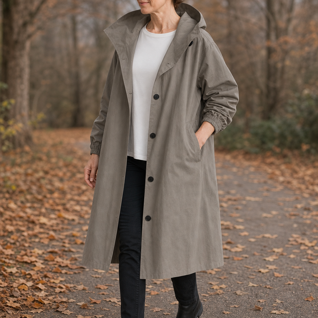 Lysbeth | Lange Jas met Capuchon en Knopen