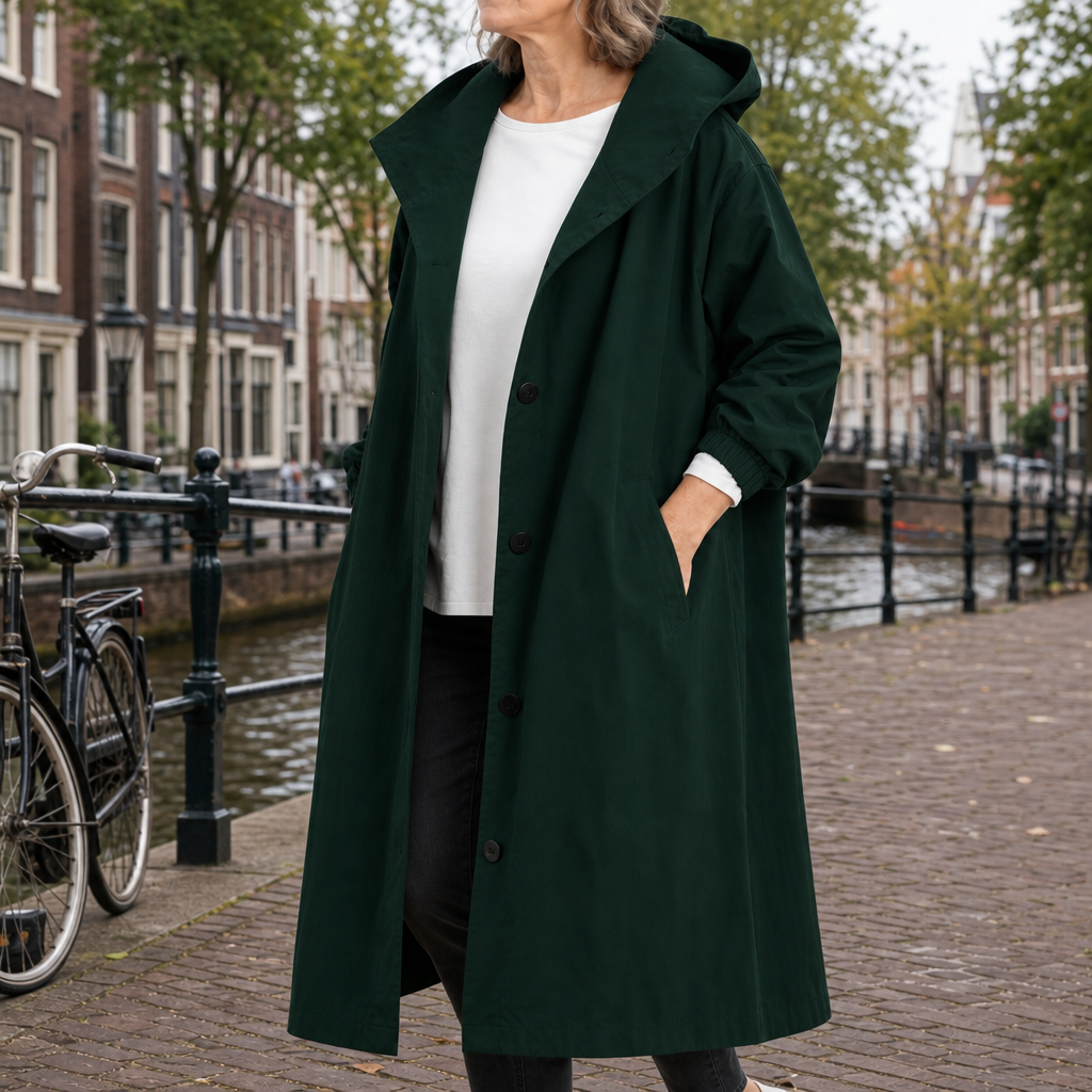 Lysbeth | Lange Jas met Capuchon en Knopen
