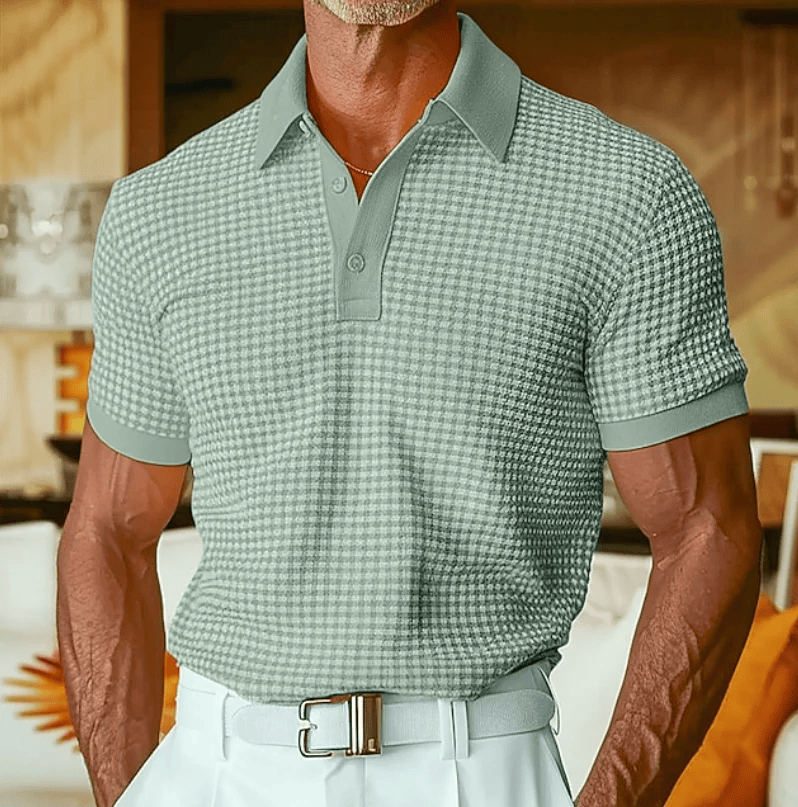 Erik | Geruite Stretch Polo