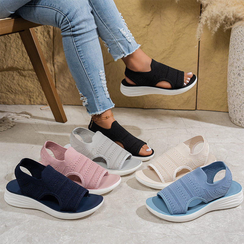 Sanne | Sandalen met platform, van ademend materiaal voor dames
