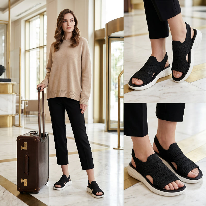 Sanne | Sandalen met platform, van ademend materiaal voor dames
