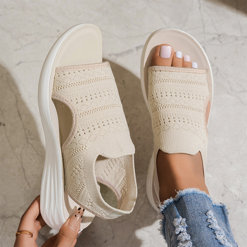 Sanne | Sandalen met platform, van ademend materiaal voor dames