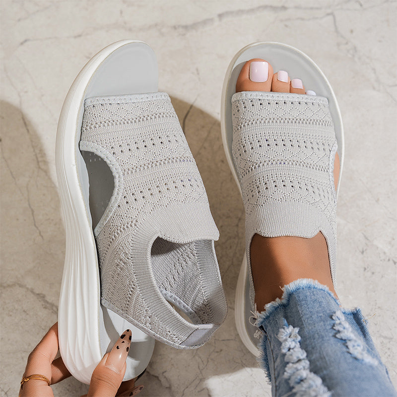 Sanne | Sandalen met platform, van ademend materiaal voor dames
