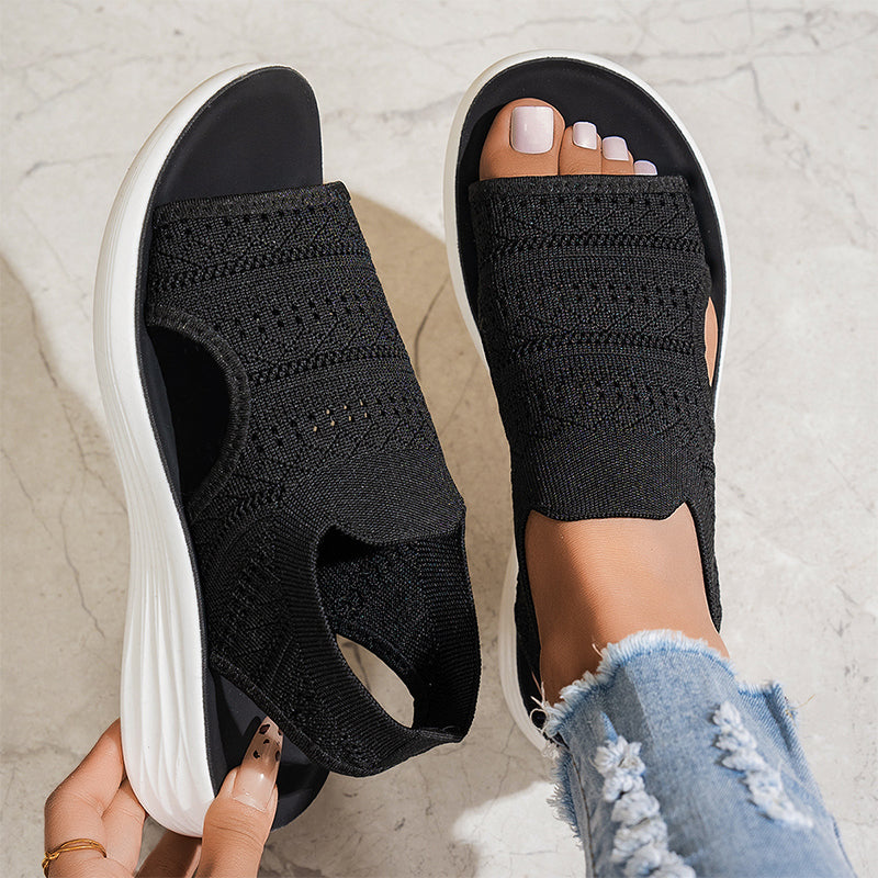 Sanne | Sandalen met platform, van ademend materiaal voor dames