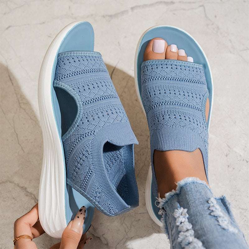 Sanne | Sandalen met platform, van ademend materiaal voor dames