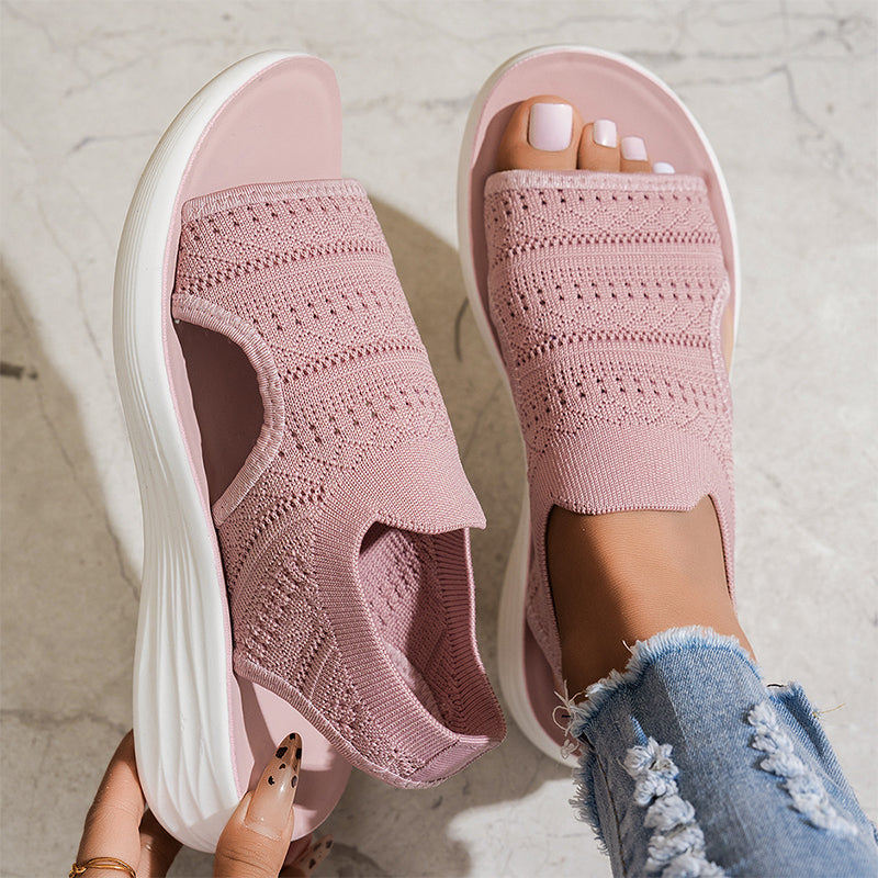 Sanne | Sandalen met platform, van ademend materiaal voor dames