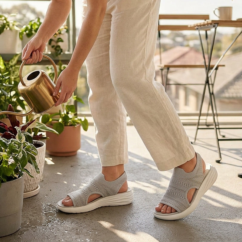 Sanne | Sandalen met platform, van ademend materiaal voor dames