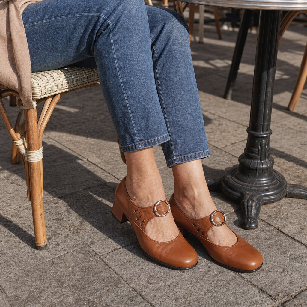 Aaltje | Schoen met Bandje en Blokhak