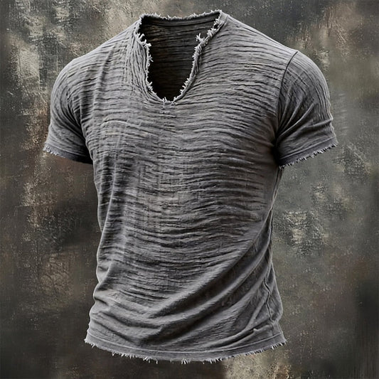 Vintage V-Hals T-Shirt | 100% Katoen